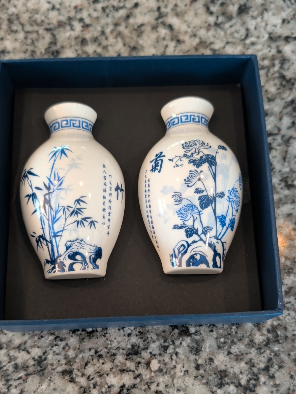 Blue and White Porcelain Decorative Vases - Pair Of Magnets